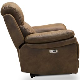 Poltrona do Papai Retrátil Reclinável Elétrica com Usb Léon L06 Couro Marrom - Lyam Decor - 8