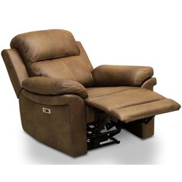 Poltrona do Papai Retrátil Reclinável Elétrica com Usb Léon L06 Couro Marrom - Lyam Decor - 7