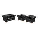 Ver imagem 1 de Conjunto De Sofá Luís Xv 2 Lugares + 2 Poltronas Chesterfield Capitonê - Couríssimo Preto