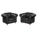 Ver imagem 5 de Conjunto De Sofá Luís Xv 2 Lugares + 2 Poltronas Chesterfield Capitonê - Couríssimo Preto