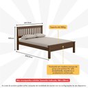 Ver imagem 3 de Cama de Casal Madeira Maciça para Colchão 188 X 138cm Multimóveis Cr35240
