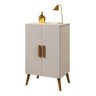 Armário Multiuso Cali - Base Madeira Maciça e Mdf com 2 Portas - Off White - 3