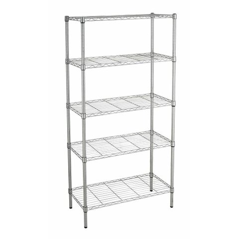 Estante de Aço Cromado 5 Prateleiras Rack Aramado