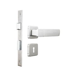 Fechadura para Porta de Quarto Interna com Roseta Capri 40mm MGM Rosa/Alumínio - 4 Fechadura para Porta de Quarto Interna com Roseta Capri 40mm MGM Rosa/Alumínio - 4