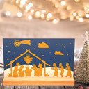 Ver imagem 3 de Presépio Natalino Decorativo Natal Placa e Base Mesa 13x20cm