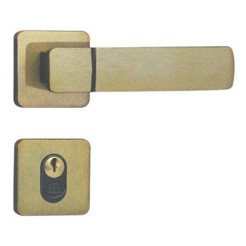 Fechadura para Porta de Entrada Externa com Roseta Capri 40mm MGM Rosa/Bronze Latonado