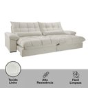Ver imagem 4 de Sofá Liz 02 Módulos de 80cm Br 25cm Meu Sofá Online A302 Linho Branco