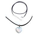 Ver imagem 1 de Colar de Coração Rosa Cristal Opala Colares de Castelo de Diamante Colar de Opala de Coração de Quar