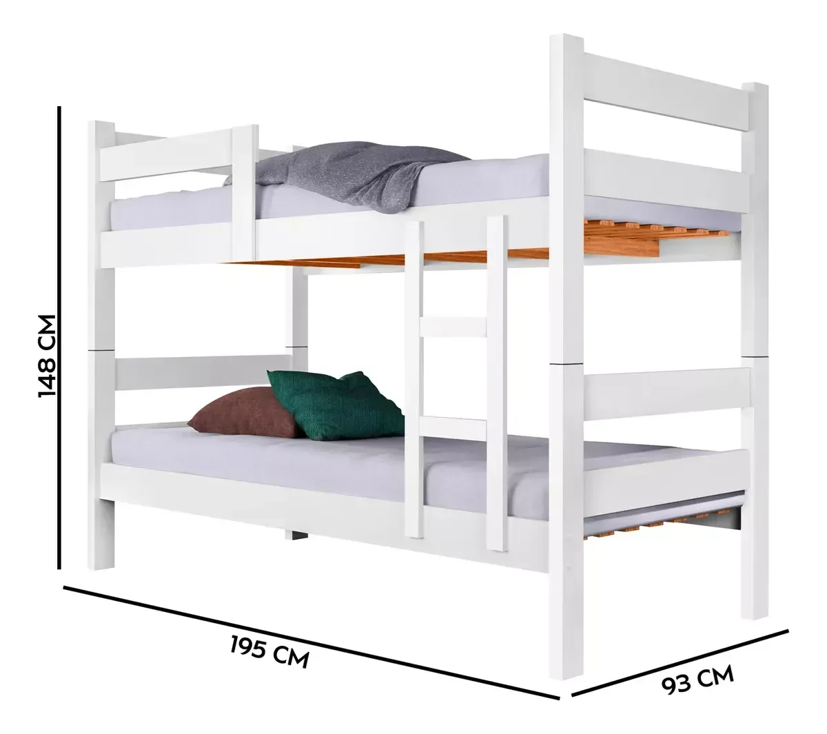 Ver imagem 2 de Beliche Cama Solteiro Porto Branca para Colchão Vira Duas Camas