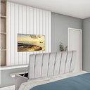 Ver imagem 1 de Calçadeira Baú Recamier Solteiro 100CM Kiara Suede Cinza Claro - D A DECOR