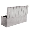 Ver imagem 2 de Calçadeira Baú Recamier Solteiro 100CM Kiara Suede Cinza Claro - D A DECOR