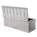 Ver imagem 3 de Calçadeira Baú Recamier Solteiro 100CM Kiara Suede Cinza Claro - D A DECOR