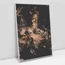 Ver imagem 1 de Quadro Decorativo em Canvas Abstrato Black Mármore - Moldura Branca - 90 x 60cm