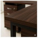Ver imagem 2 de Mesa Escritório em “L” c/ Gaveteiro 1,50×1,50m Marsala/Preto - 34440