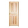 Kit Porta de Madeira Maciça 210x80cm Natural Allo Esquadrias - 1