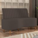 Ver imagem 2 de Sofá 2 Lugares para Sala Living 135cm Pés Palito Tamar K04 Veludo Marrom - Mpozenato