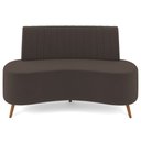 Ver mais imagens de Sofá 2 Lugares para Sala Living 135cm Pés Palito Tamar K04 Veludo Marrom - Mpozenato
