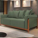 Ver imagem 1 de Sofá 03 Lugares para Sala de Estar 198 cm Khali B04 Linho Verde Couríssimo Verde - Lyam Lyam Decor