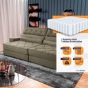 Ver imagem 3 de Sofá Retrátil Reclinável 2,30m Albany Suede Velut Marrom Claro Molas Ensacadas - King House