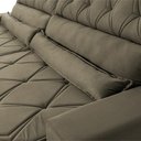 Ver imagem 6 de Sofá Retrátil Reclinável 2,30m Albany Suede Velut Marrom Claro Molas Ensacadas - King House