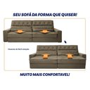 Ver imagem 5 de Sofá Retrátil Reclinável 2,30m Albany Suede Velut Marrom Claro Molas Ensacadas - King House