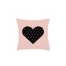 Capa Almofada Rosa Preto Coracao Poa 40cm Lava Facil 1un - 1