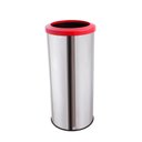 Ver imagem 1 de Lixeira Grande Inox Aro Esmaltado 50 Litros Cesto De Lixo - Vermelho