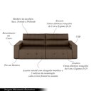 Ver imagem 3 de Sofá Retrátil 4 Lugares 284cm 2 Módulos Nero com USB Couro Cappuccino G52 - Gran Belo