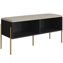 Ver imagem 1 de Sapateira Banco Hall de Entrada Industrial Indy A03 Nero Dourado - Lyam Decor