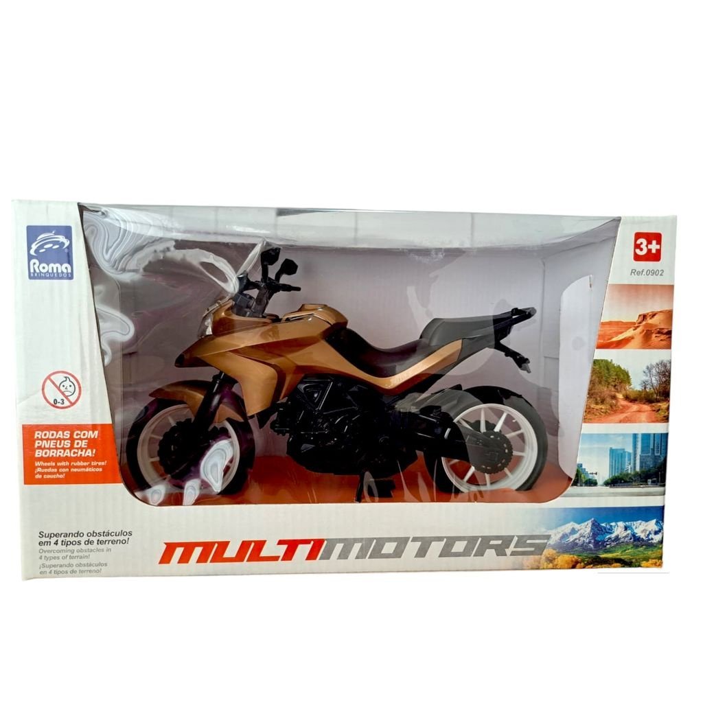 Multi Motocycle Brinquedo Moto 27cm Pneu Borracha Roma 0902:branca - 6