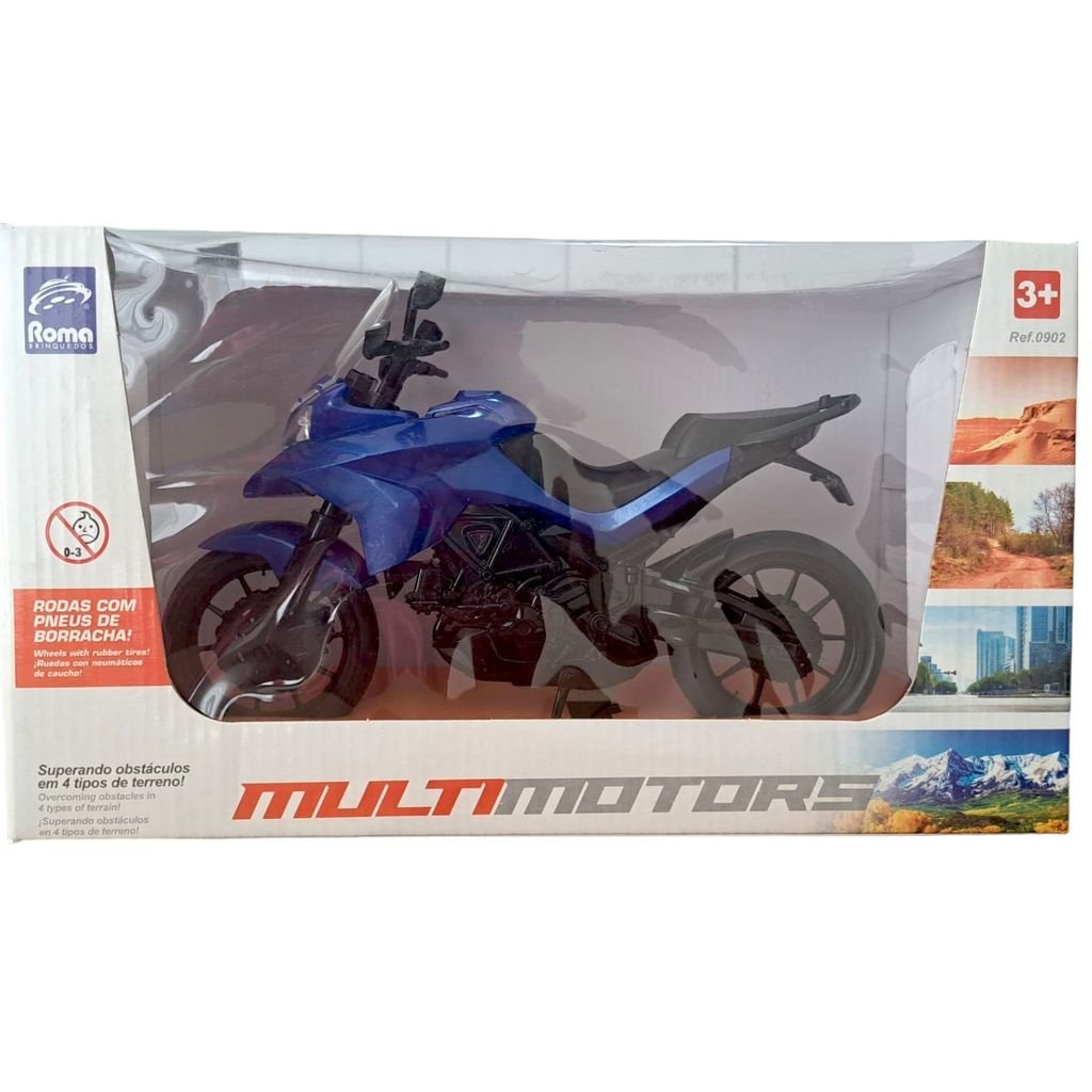 Multi Motocycle Brinquedo Moto 27cm Pneu Borracha Roma 0902:branca - 3