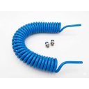 Ver imagem 1 de Kit Mangueira Espiral Pneumática PU 8mm x 10 Metros com 2 Conexões