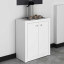 Ver imagem 5 de Kit para Escritório Mesa 2 Gavetas Balcão 2 Portas MDP Branco Tecno Mobili