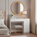 Ver imagem 1 de Mesa de Escritório Retangular Pe-140 4 Gavetas MDF MDP 90,7cm Branco Ditália Móveis