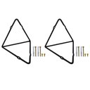 Ver imagem 5 de Kit 2 Mãos Francesas Triangulares Pequenas Suporte Aramado Industrial Preto Fosco
