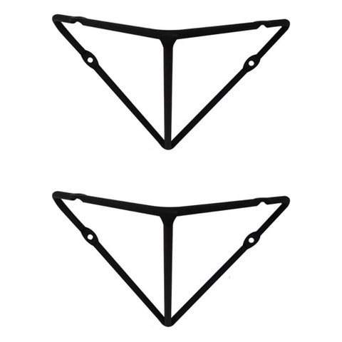 Kit 2 Mãos Francesas Triangulares Pequenas Suporte Aramado Industrial Preto Fosco