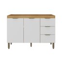 Ver imagem 2 de Cozinha Compacta 2 Peças Balcão e Aéreo 120cm Marrom/Lamina Mel/Branco
