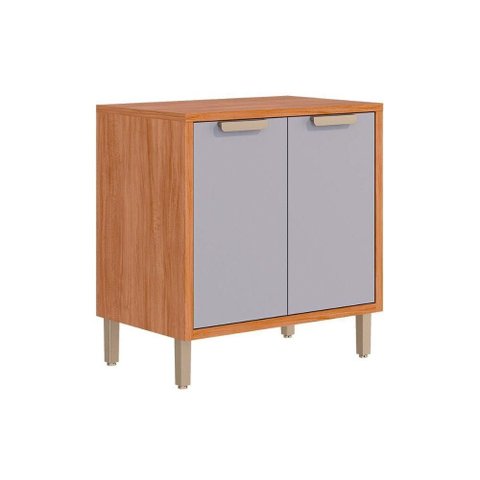 Módulo Cozinha Mgm Estela Balcão C/ Tampo C/ 2 Portas 80cm Cinamomo/platina-mgm