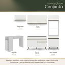 Ver imagem 6 de Armário Cozinha Modulada Completa com Bancada/Mesa Gourmet Florença Multimóveis MP2448 Branco
