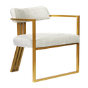 Ver imagem 2 de Kit 02 Poltronas Oregon Linho Bege Estrutura Dourado