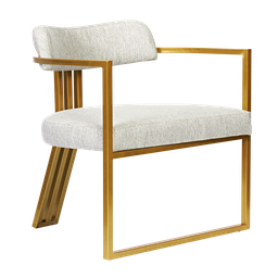 Kit 02 Poltronas Oregon Linho Bege Estrutura Dourado - 2
