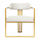 Ver imagem 4 de Kit 02 Poltronas Oregon Linho Bege Estrutura Dourado
