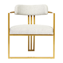 Kit 02 Poltronas Oregon Linho Bege Estrutura Dourado - 4