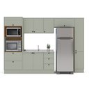 Ver imagem 5 de Cozinha Completa Modulada com Rodapé 5 Peças Rubi Yescasa Verde/Oliva