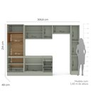 Ver imagem 3 de Cozinha Completa Modulada com Rodapé 5 Peças Rubi Yescasa Verde/Oliva