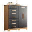 Ver imagem 4 de Cômoda Sapateira 8 Gavetas 2 Portas 125cm Verona Nature/titanium - Albatroz