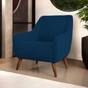 Ver imagem 2 de Kit 02 Poltronas Decorativa Fixa Pés de Madeira Paloma D02 Veludo Azul Marinho B-304 - Lyam Decor