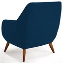 Ver mais imagens de Kit 02 Poltronas Decorativa Fixa Pés de Madeira Paloma D02 Veludo Azul Marinho B-304 - Lyam Decor