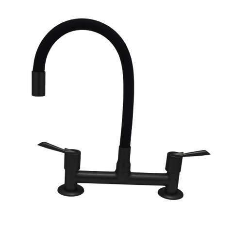 Torneira Para Cozinha Misturador Flexível 1/4 V Colorido Preto Fosco C61 Alavanca