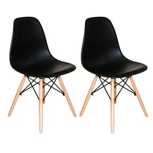 Kit com 2 Cadeiras Charles Eames Eiffel Preto